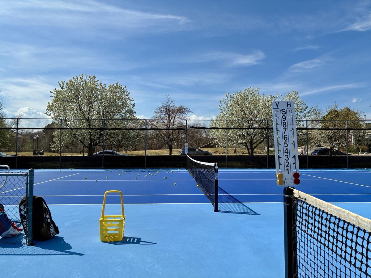 Playing tennis in the heat